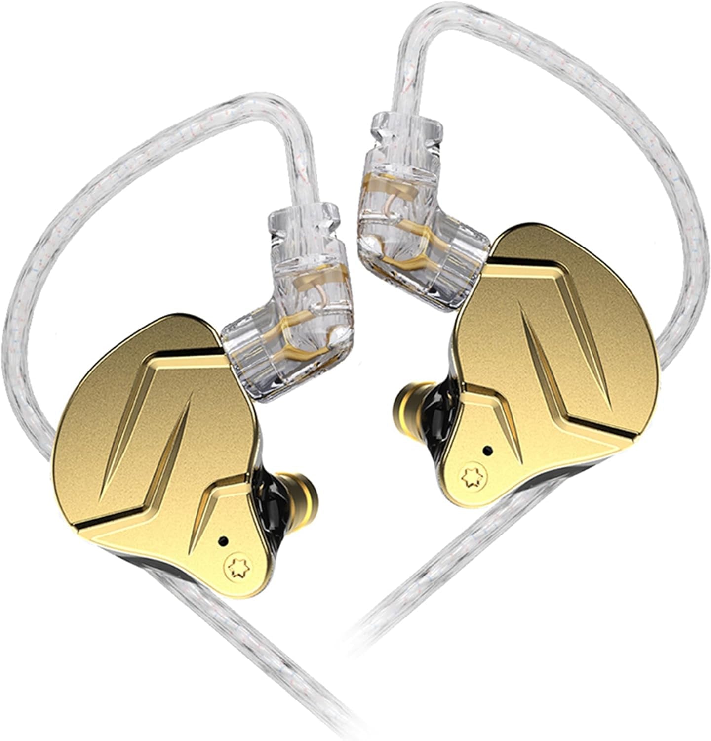 KZ ZSN PRO X Gaming Earbuds, High Fidelity in Ear Monitor Headphones Wired Earbuds, Hybrid Dual Driver IEMS Earphones with 1BA 1DD Detachable Tangle-Free Cable for Computer Tablet (Gold, without Mic)
