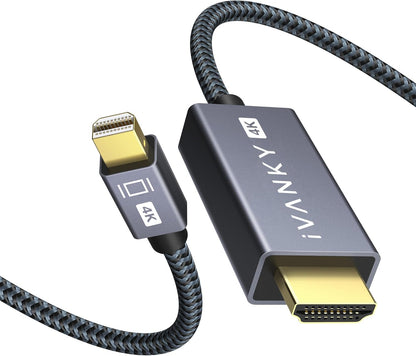 4K Mini Displayport to HDMI Cable,  4K@30Hz Thunderbolt to HDMI Cable, [Alum Shell/Braided/Optimal Chip Solution], Mini DP to HDMI for Macbook Air/Pro, Surface Pro/Dock, Monitor, Projector - 6FT