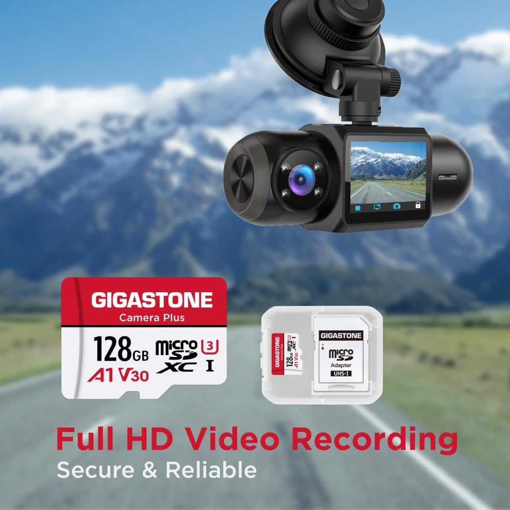 128GB Micro SD Card 2-Pack, Camera Plus, Compatible with Gopro, Security Camera, Dash Cam, Speed up to 100Mb/S, 4K Video Recording, Micro SDXC UHS-I A1 V30 U3 Class 10