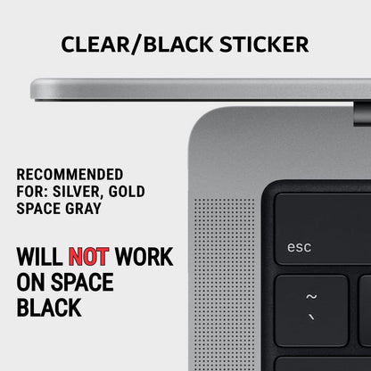 Mac OS Shortcuts Sticker | Keyboard Stickers for Macos | No-Residue Laminated Vinyl Macbook Cheatsheet for Laptop | Macbook Shortcuts 2025 (Clear/Black)