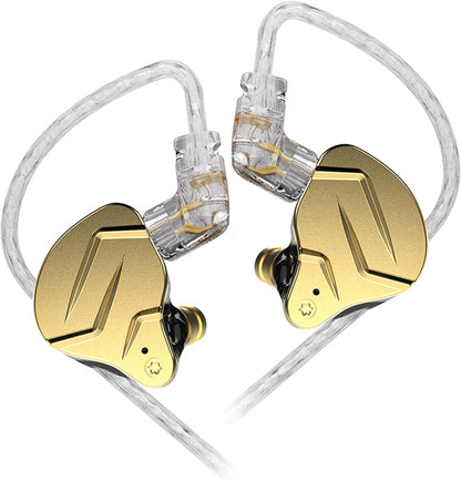KZ ZSN PRO X Gaming Earbuds, High Fidelity in Ear Monitor Headphones Wired Earbuds, Hybrid Dual Driver IEMS Earphones with 1BA 1DD Detachable Tangle-Free Cable for Computer Tablet (Gold, without Mic)