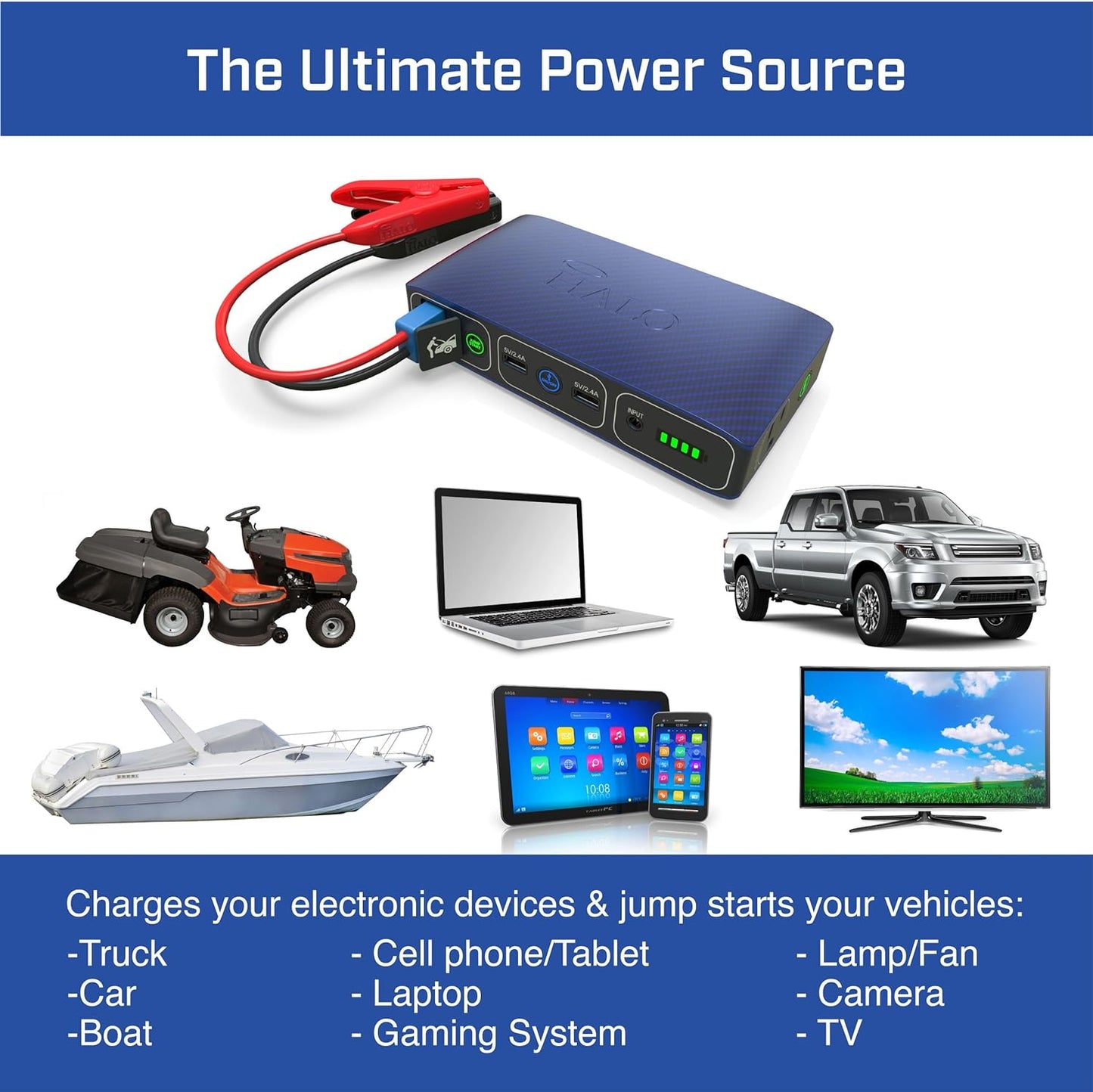 Bolt 58830 ACDC Portable Car Battery Jump Starter | 58.8Wh USB Power Bank with AC Outlet, Emergency Floodlight & Charger, Jump Cars Suvs & Trucks, Power Phones & Laptops, TSA Approved — Rose Gold