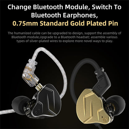 KZ ZSN PRO X Gaming Earbuds, High Fidelity in Ear Monitor Headphones Wired Earbuds, Hybrid Dual Driver IEMS Earphones with 1BA 1DD Detachable Tangle-Free Cable for Computer Tablet (Gold, without Mic)