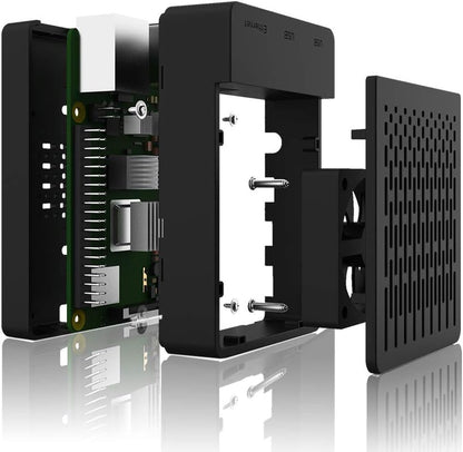 Case for Raspberry Pi 4, ABS Pi 4 Case with Cooling Fan, Pi 4 Heatsink, Simple Removable Top Cover for Pi 4 Model B/ 4B