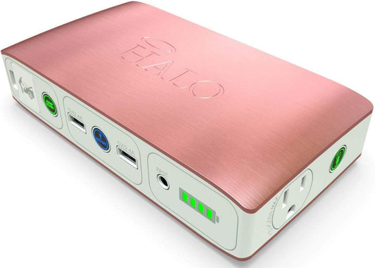 Bolt 58830 ACDC Portable Car Battery Jump Starter | 58.8Wh USB Power Bank with AC Outlet, Emergency Floodlight & Charger, Jump Cars Suvs & Trucks, Power Phones & Laptops, TSA Approved — Rose Gold